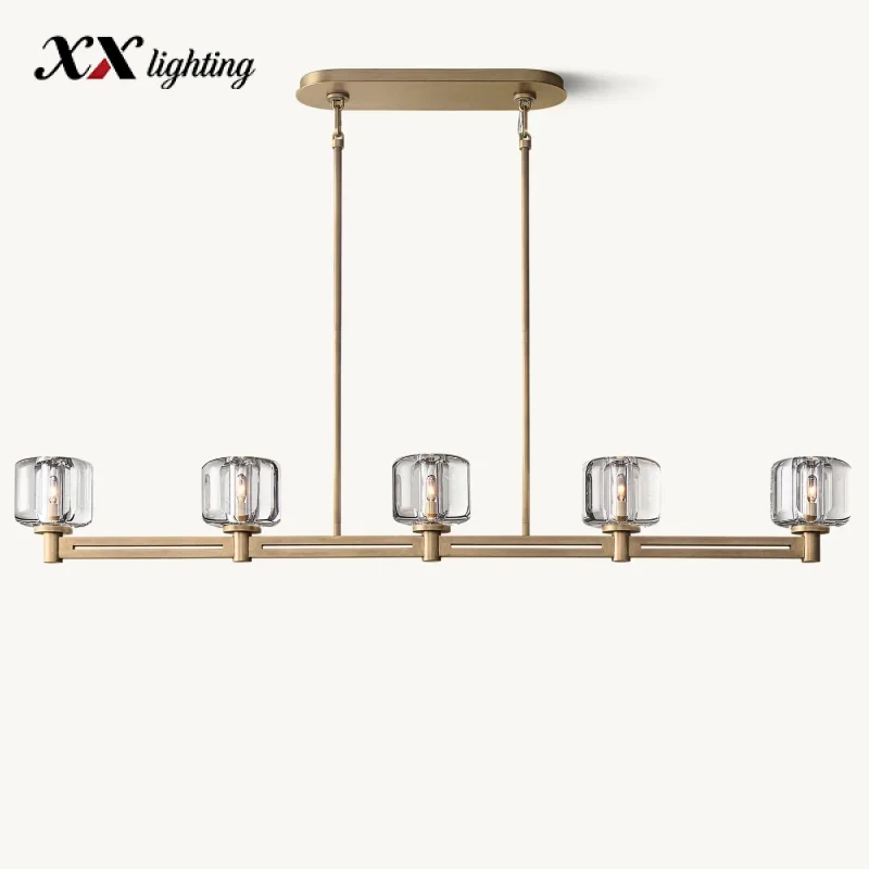 Demaret Linear Chandelier 54 inch - 54″, Polished Nickel