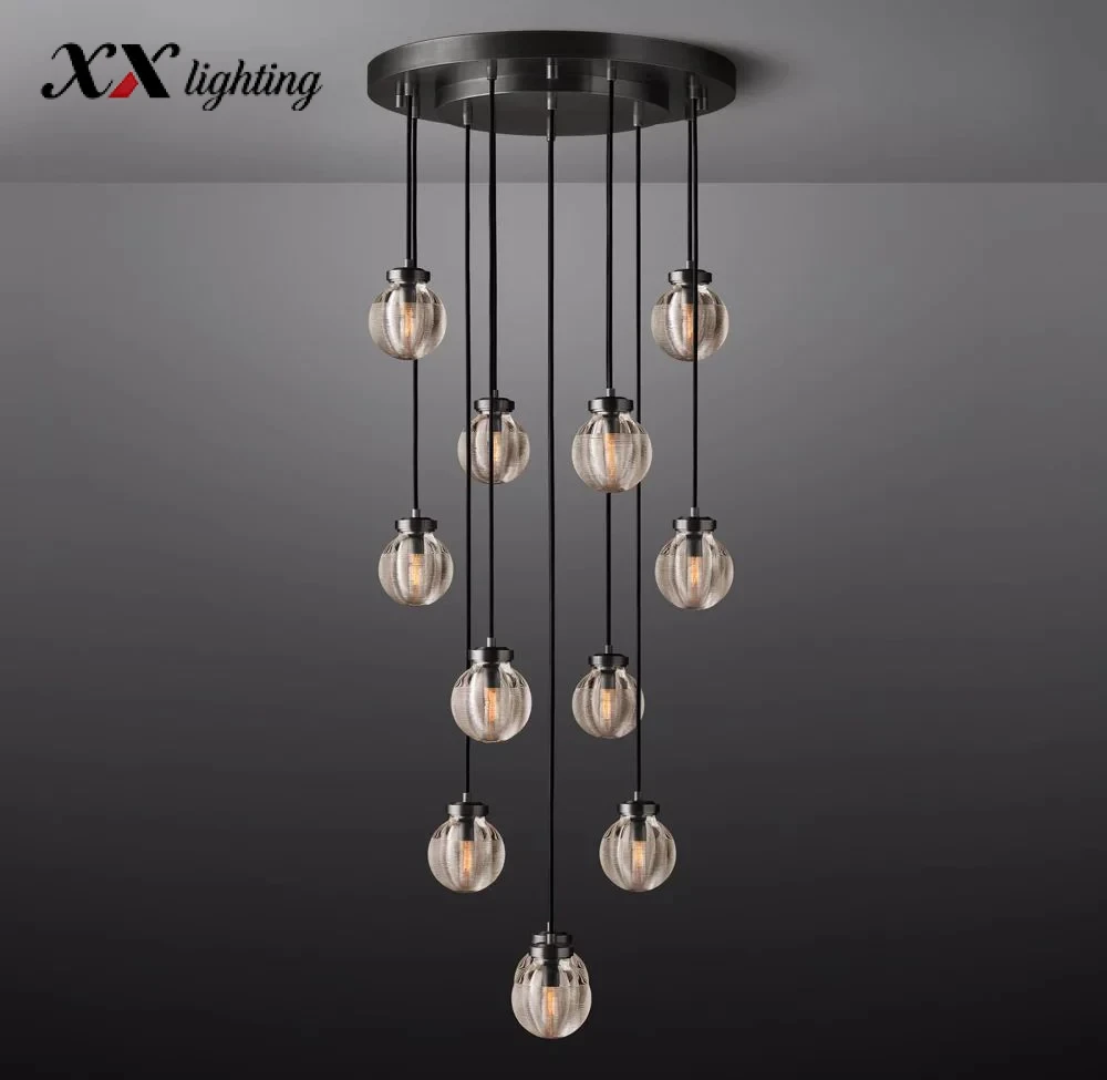 Pearl Round Chandelier 22 inch - 22″, Satin Nickel
