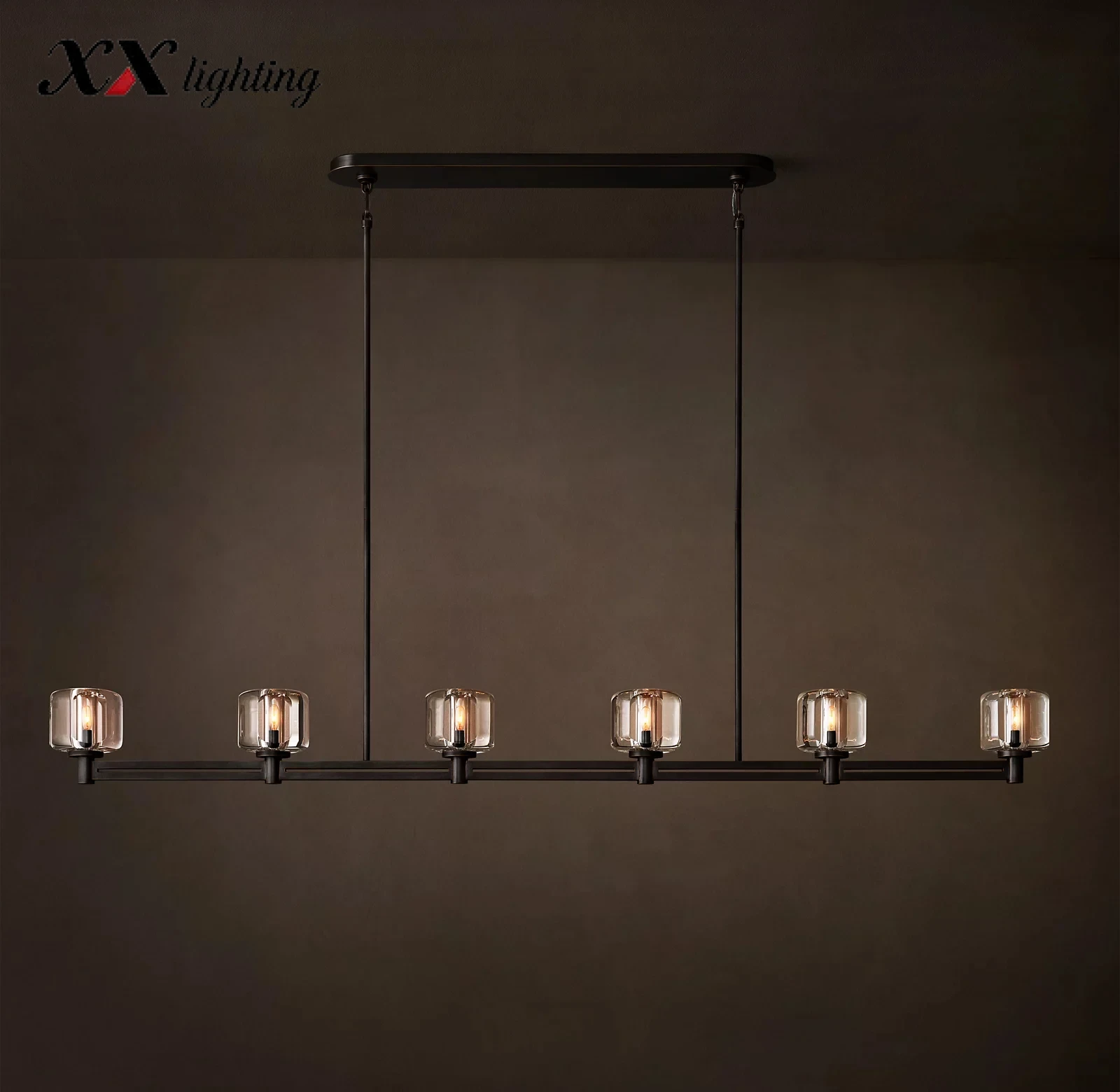 Demaret Linear Chandelier 54 inch - 72″, Polished Nickel