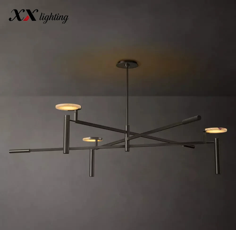 Melange Round Chandelier 45 inch - 60", Satin Nickel