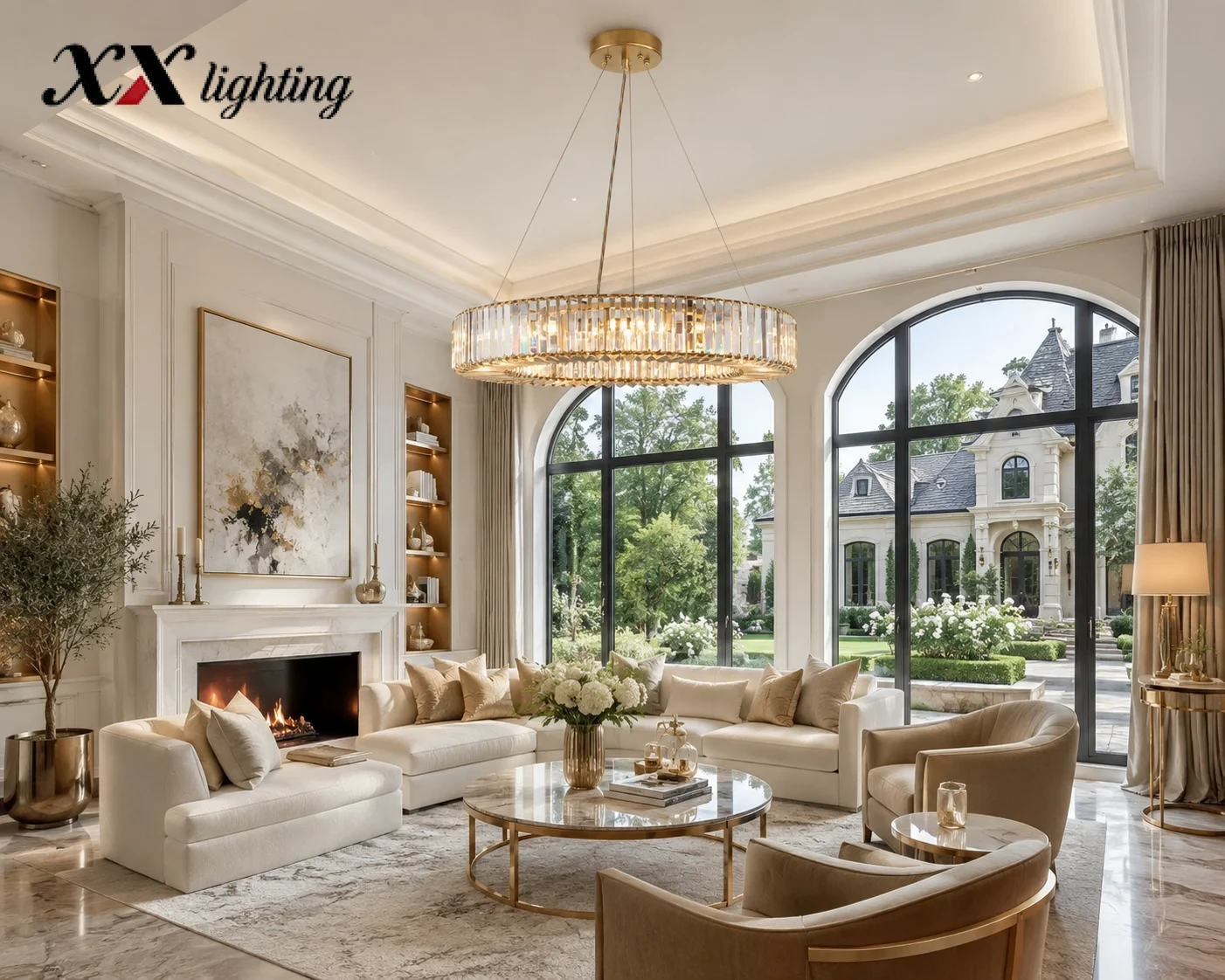 Elliana - Crystal Circle Light Pendant Light 28 inch - Image 5