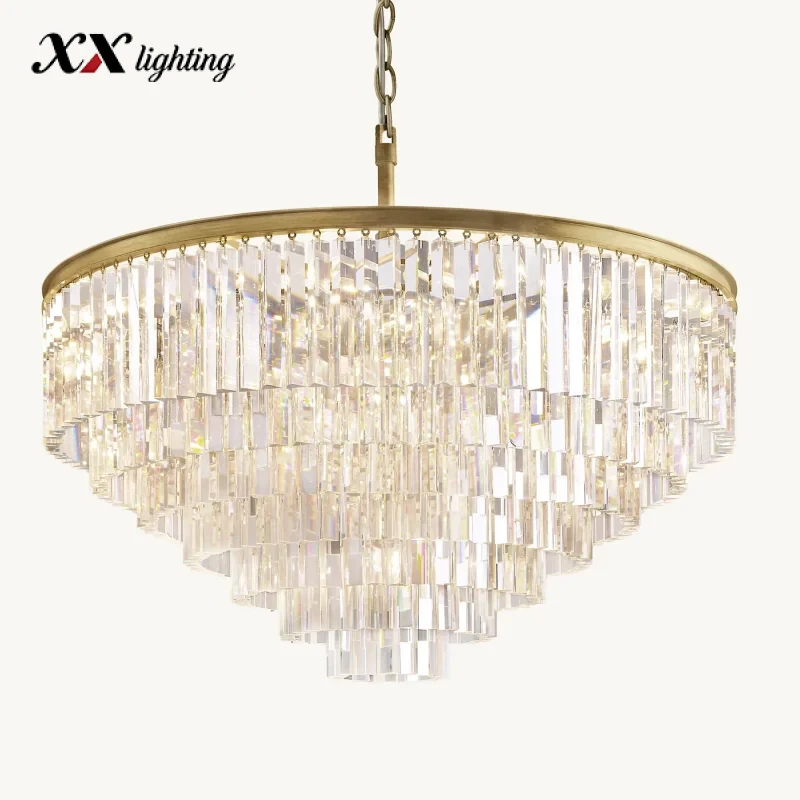 1920S Odeon Round Chandelier - 43¼", Polished Nickel