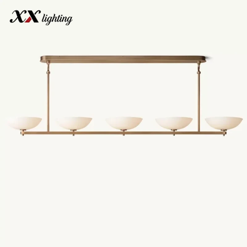 Vernet Linear Chandelier 60 inch - 76", Satin Nickel