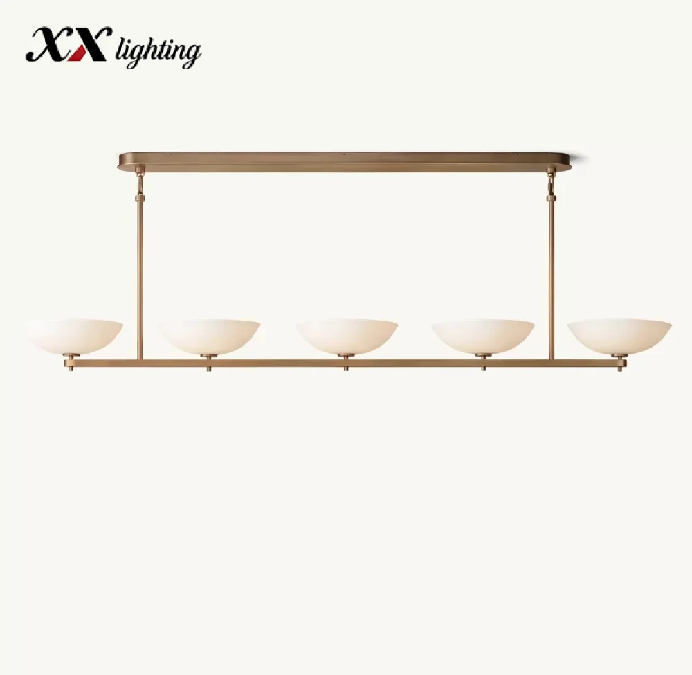 Vernet Linear Chandelier 60 inch - 76", Satin Nickel