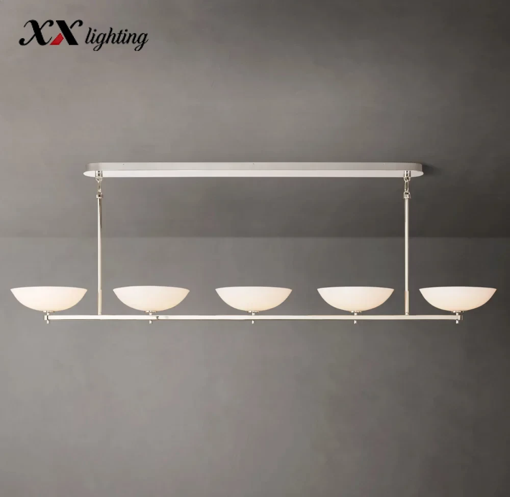 Vernet Linear Chandelier 60 inch - 76", Satin Nickel