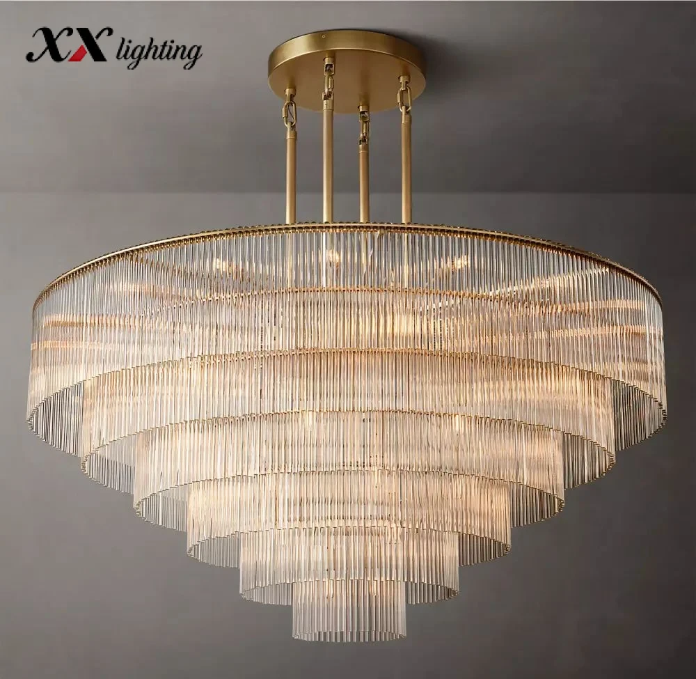 Amadeo Round Chandelier - 60″, Polished Nickel