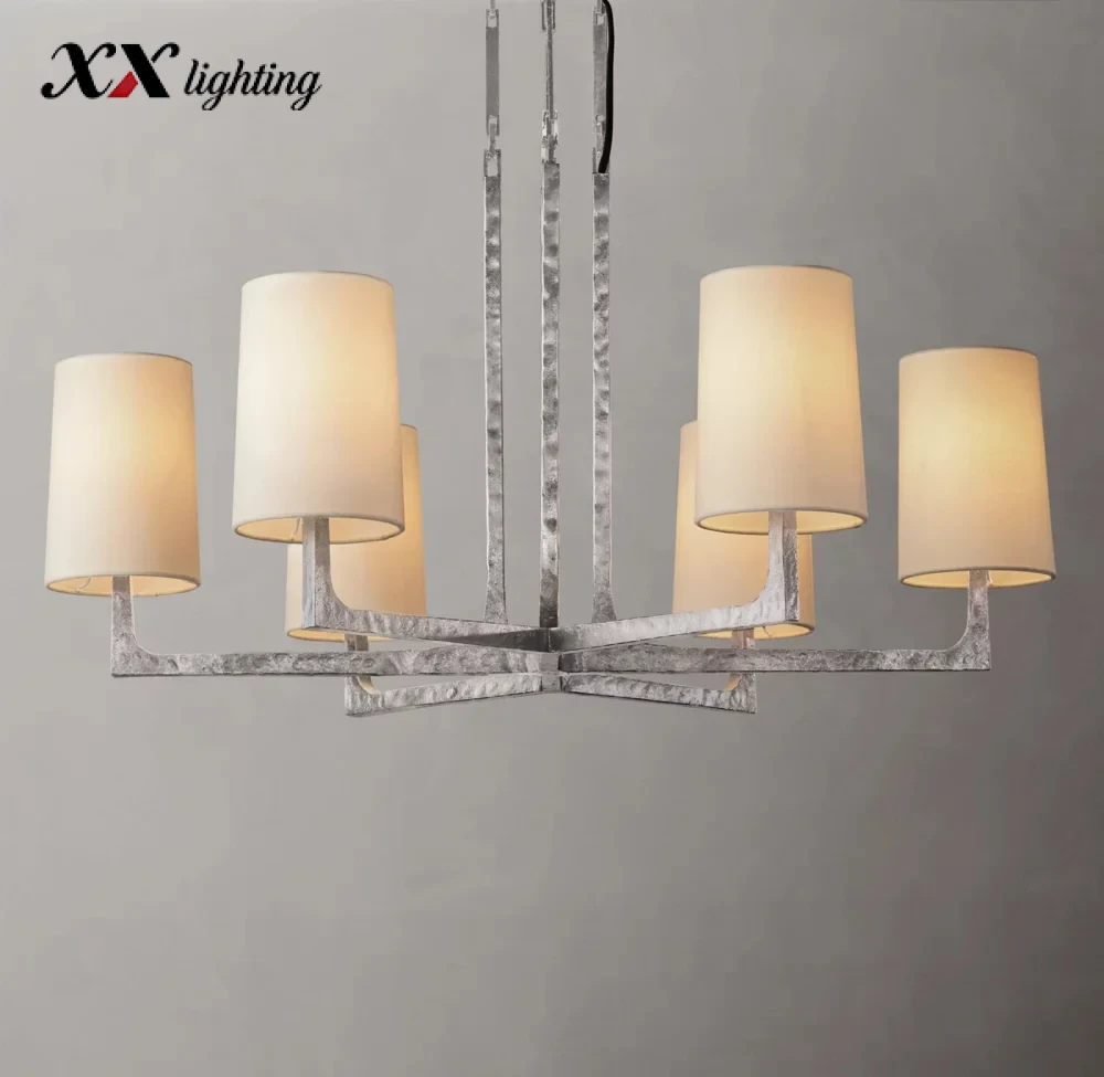 Wright Round Chandelier 36 inch - 36″, Hammered Pewter