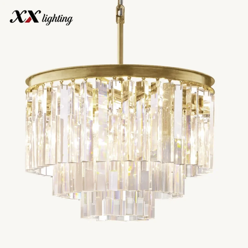 1920S Odeon Round Chandelier - 19¾", Polished Nickel