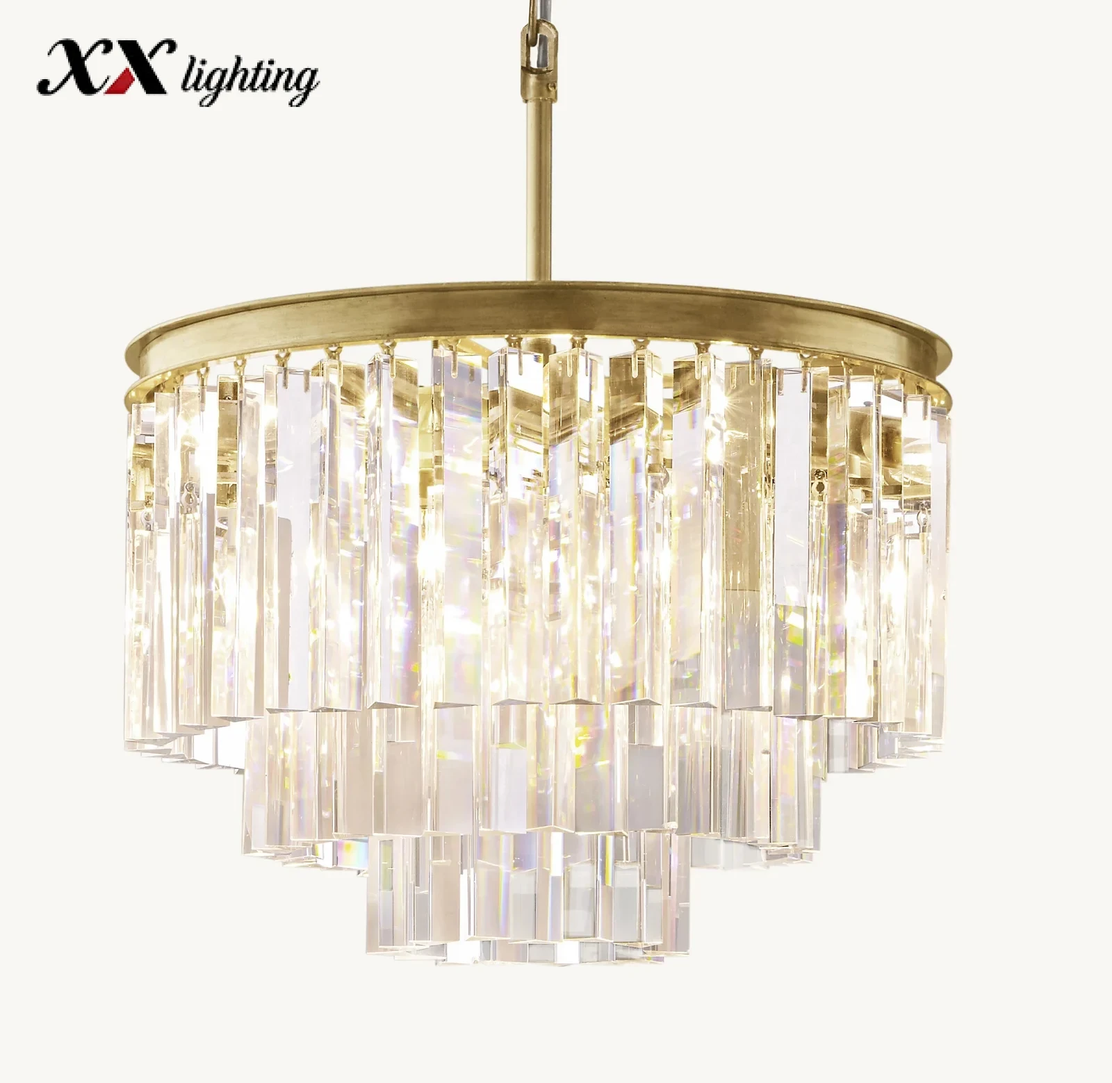 1920S Odeon Round Chandelier - 19¾", Polished Nickel
